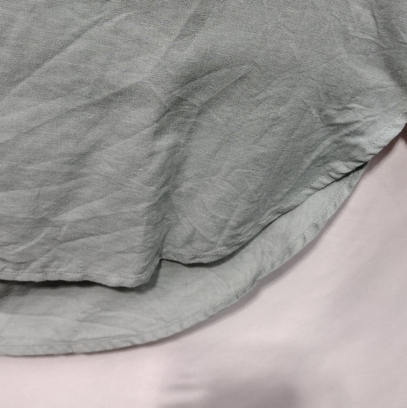 J. Crew Linen Cotton Sleeveless Popover Tunic Women's M Green Minimalist Beach - Picture 4 of 11